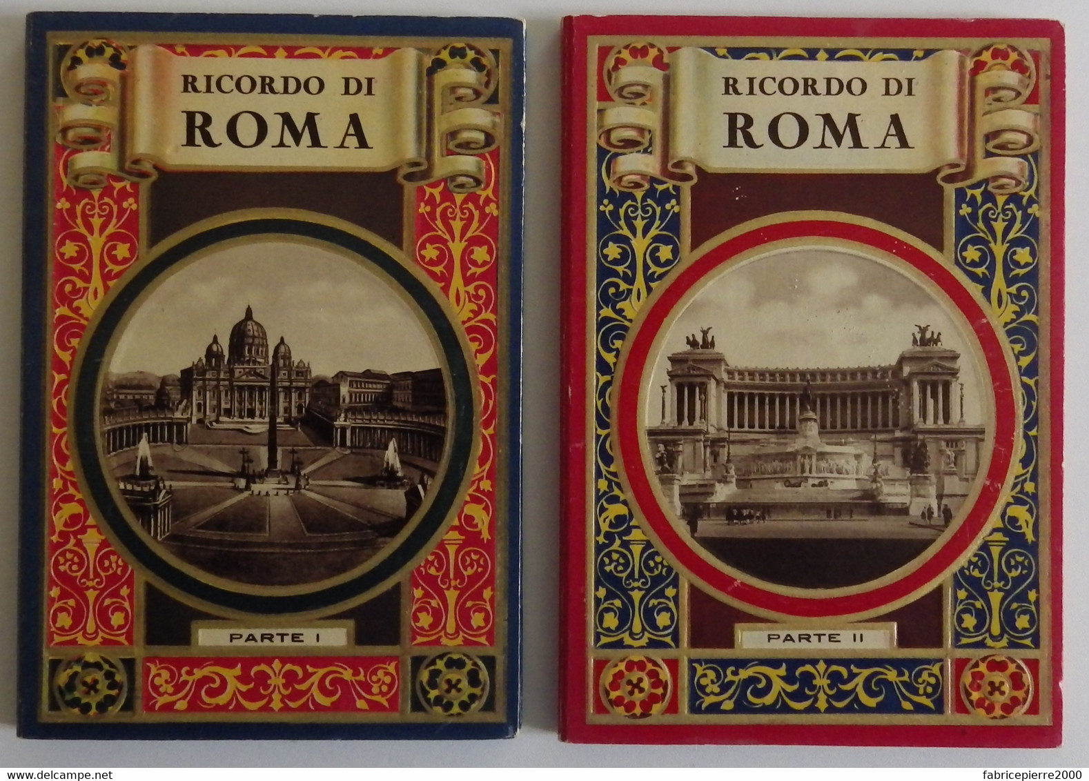 Ricordo Di Roma (Souvenir De Rome) 2 Albums De Vues Photographiques En Accordéon V.1890 EXCELLENT ETAT - Panoramic Views