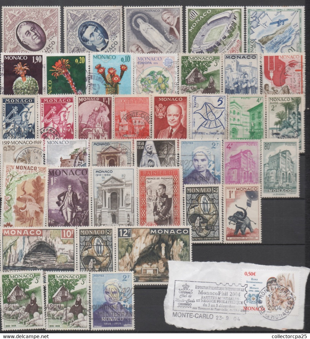 Lot De 101 Timbres De Monaco Monte Carlo Toute époque Tous Différents Tous Les Sans Disponibles - Collections, Lots & Séries