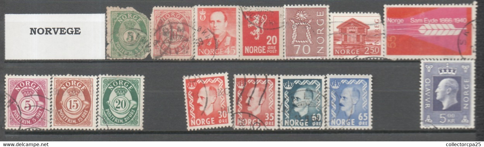 Lot De 22 Timbres De Norvège Toute époque Tous Différents Tous Les Sans Disponibles - Colecciones