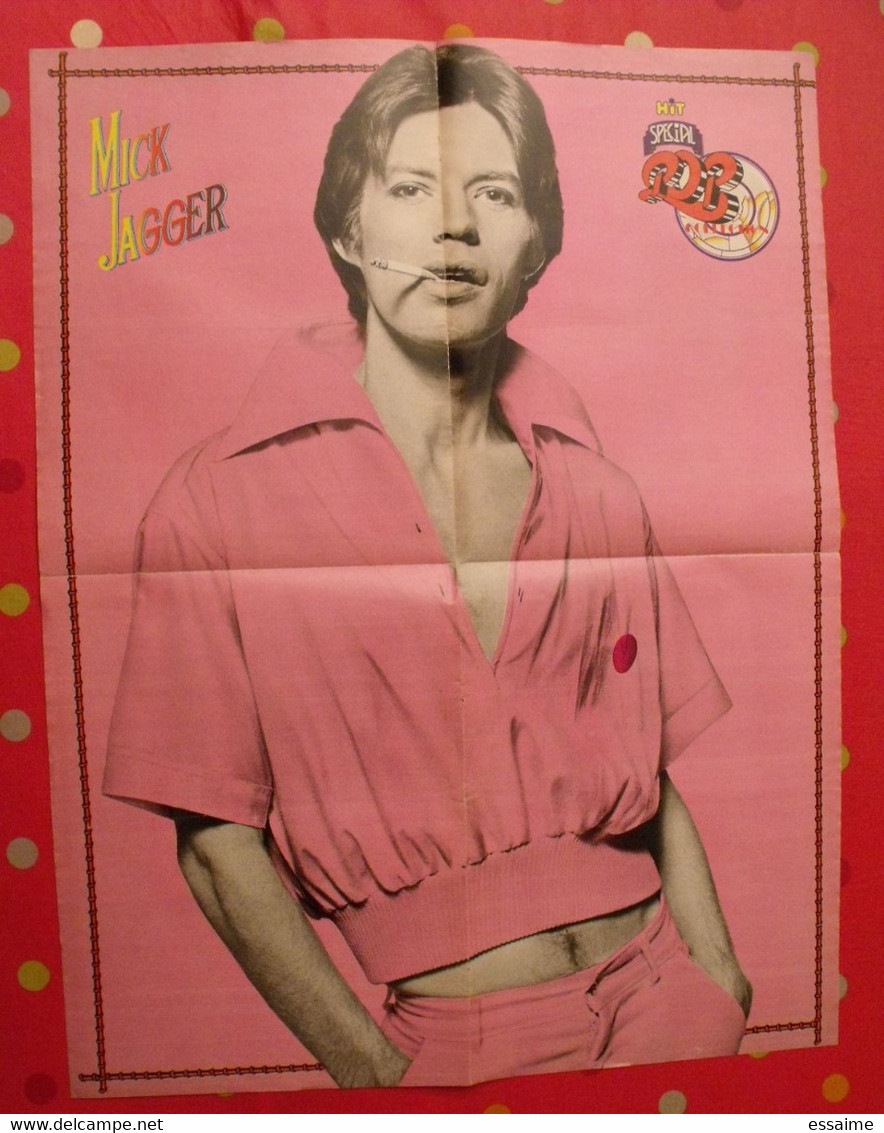 Poster Michel Sardou Et Mick Jagger.  Vers 1976.hit - Affiches & Posters