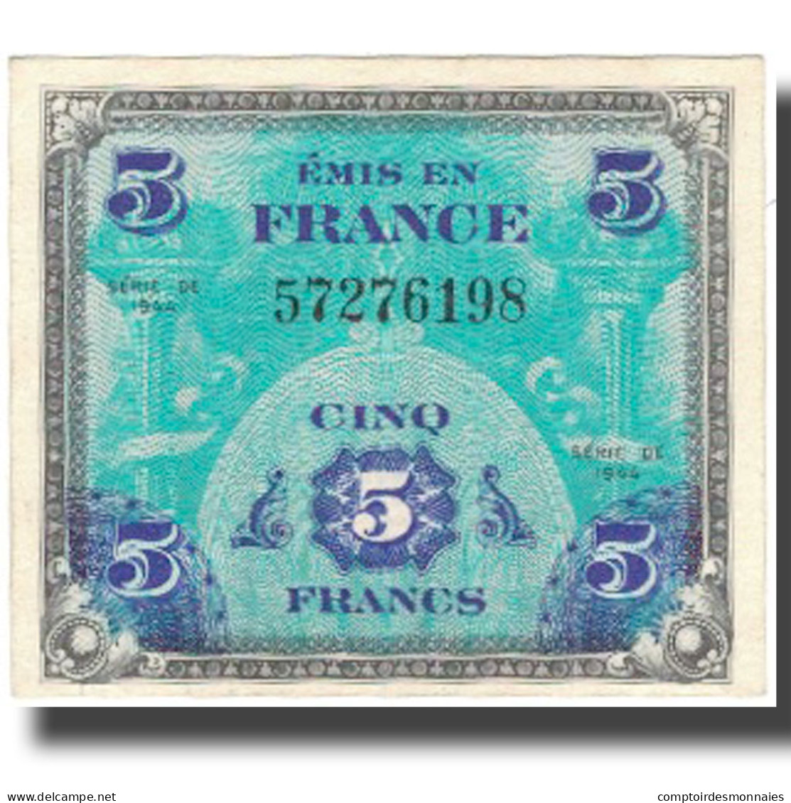 France, 5 Francs, Drapeau/France, 1944, 1944, SUP+, Fayette:vF 17.1, KM:115a - 1944 Flagge/Frankreich