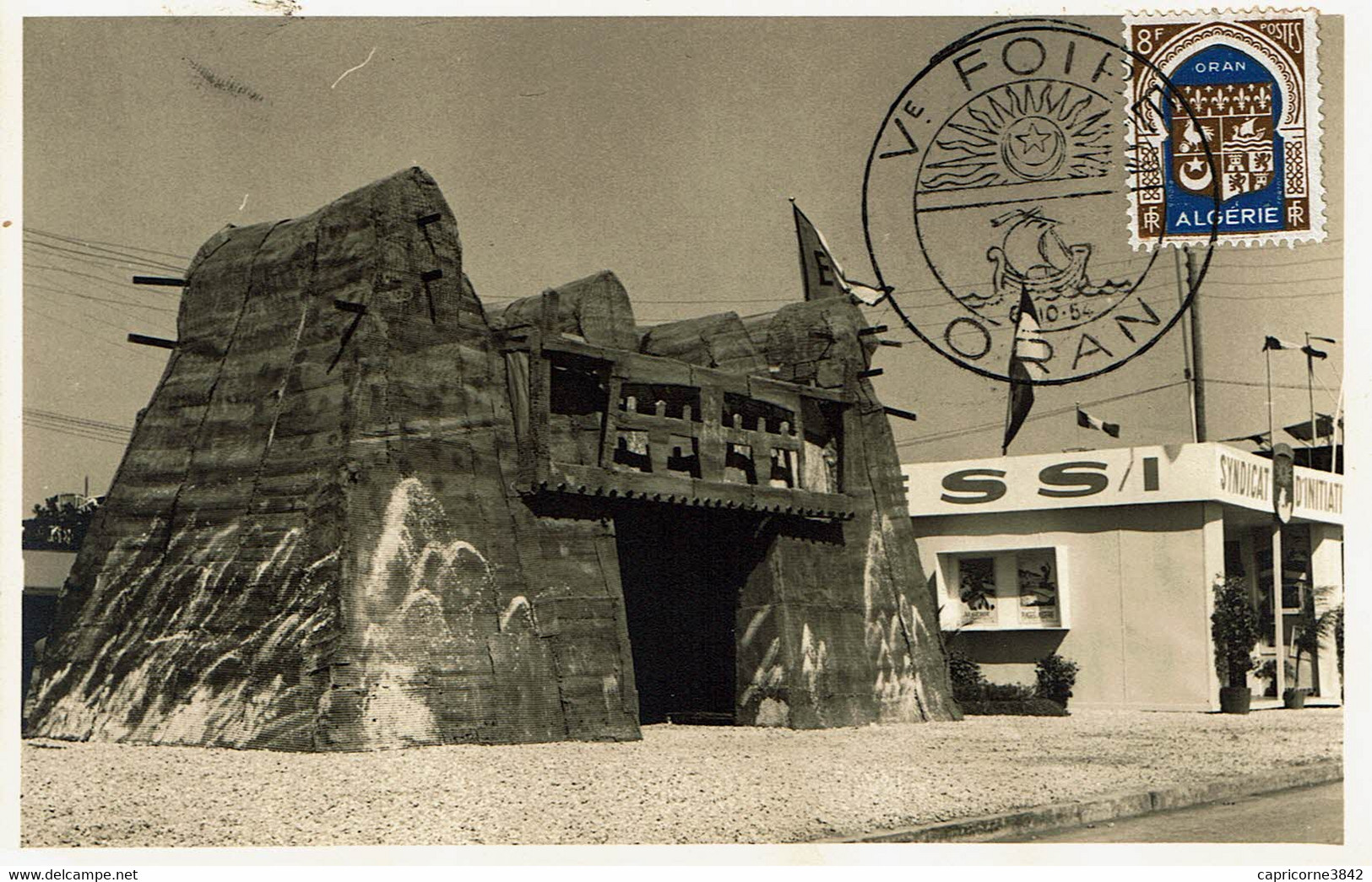 1954 - Algérie - Cachet  "5eme FOIRE EXPOSITION D'ORAN" - Cachet De La Foire Sur Tp N° 269 - Carte  Stand Africain - Storia Postale
