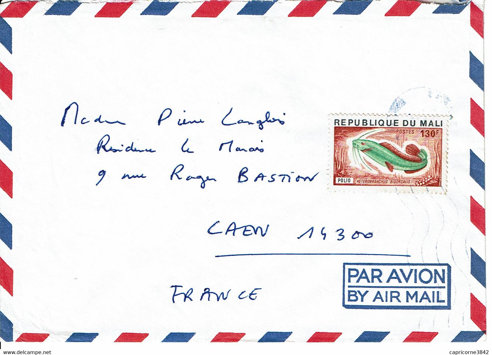 1976 - Mali - Lettre Pour La France - Poisson HETEROBRANCHUS BIDORSALIS N° 260 - Malí (1959-...)