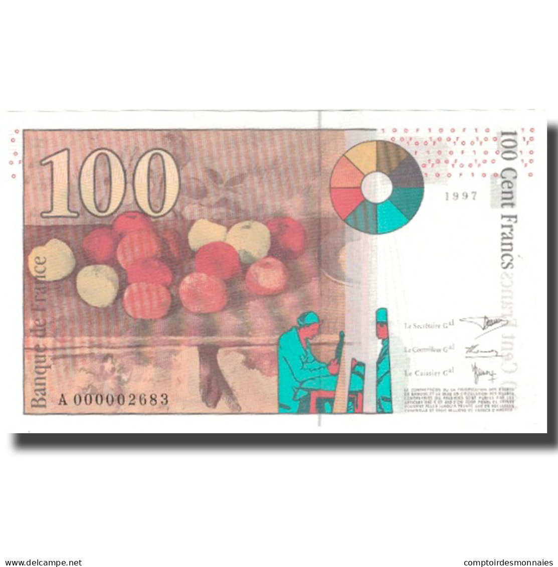 France, 100 Francs, Cézanne, 1997, 1997, NEUF, Fayette:74.1A, KM:158a - 100 F 1997-1998 ''Cézanne''