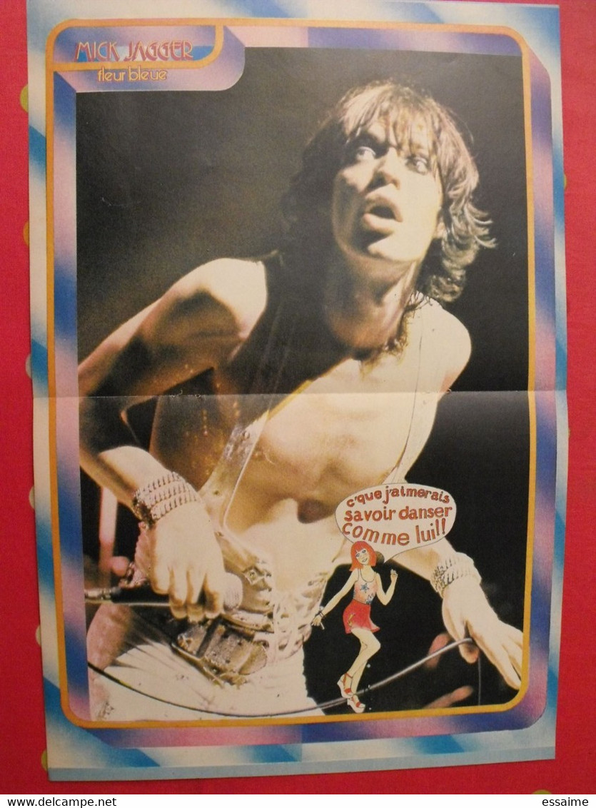 Poster Mick Jagger. Claude François Au Verso. Vers 1976. Fleur Bleue - Plakate & Poster