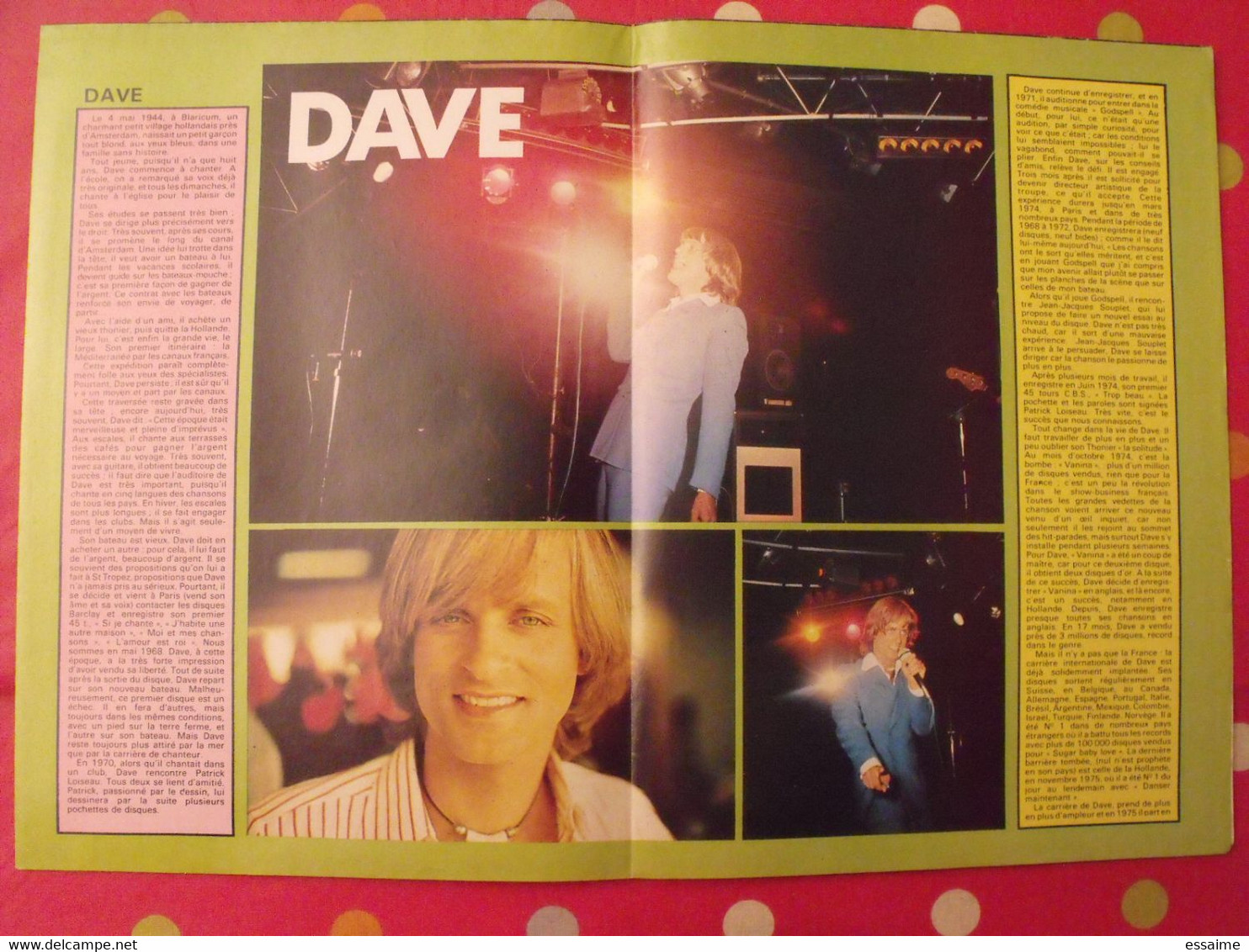 poster select n° 4 spécial Dave. vers 1975.