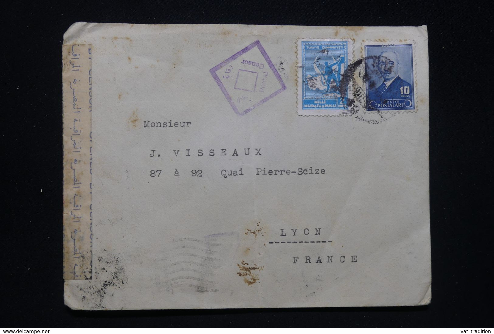 TURQUIE - Enveloppe Commerciale De Istanbul Pour Paris Avec Contrôle Postal - L 94551 - Briefe U. Dokumente