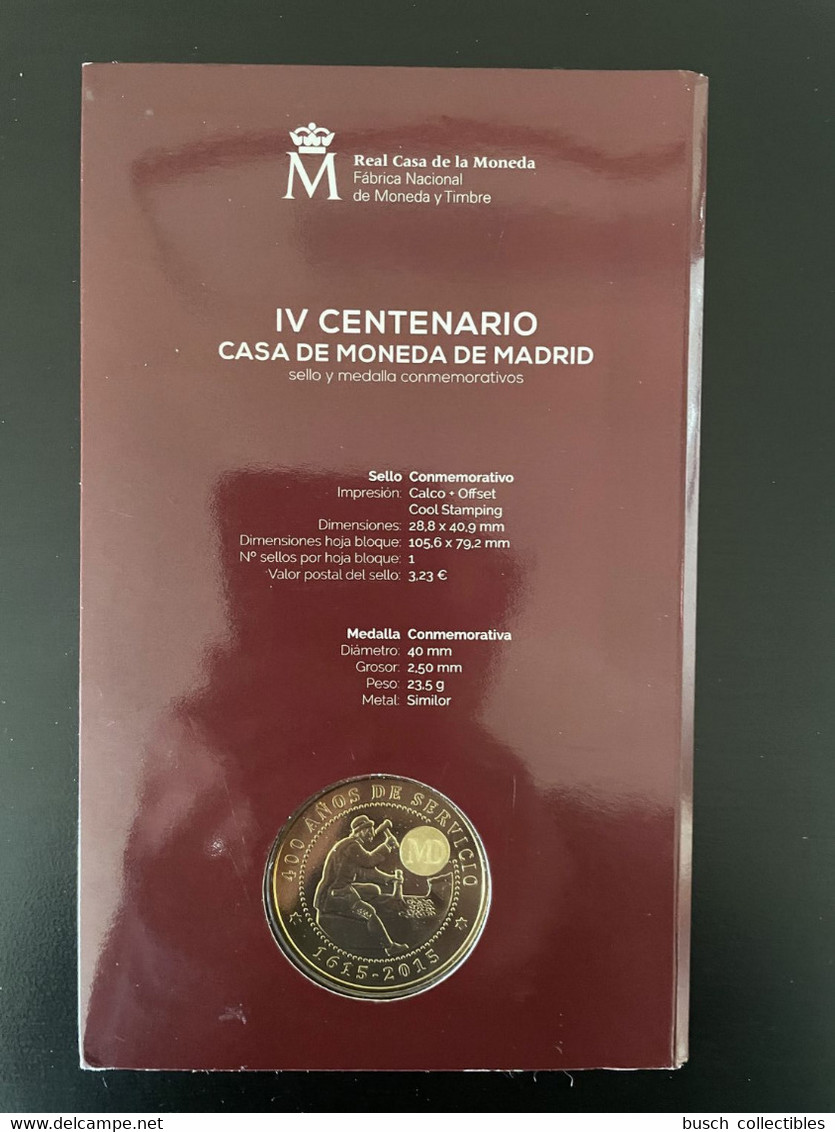 Espagne Espana 2015 1615 - 2015 "IV Centenario Casa De Moneda De Madrid"  Sello Y Medalla Stamp And Coin - Varietà E Curiosità
