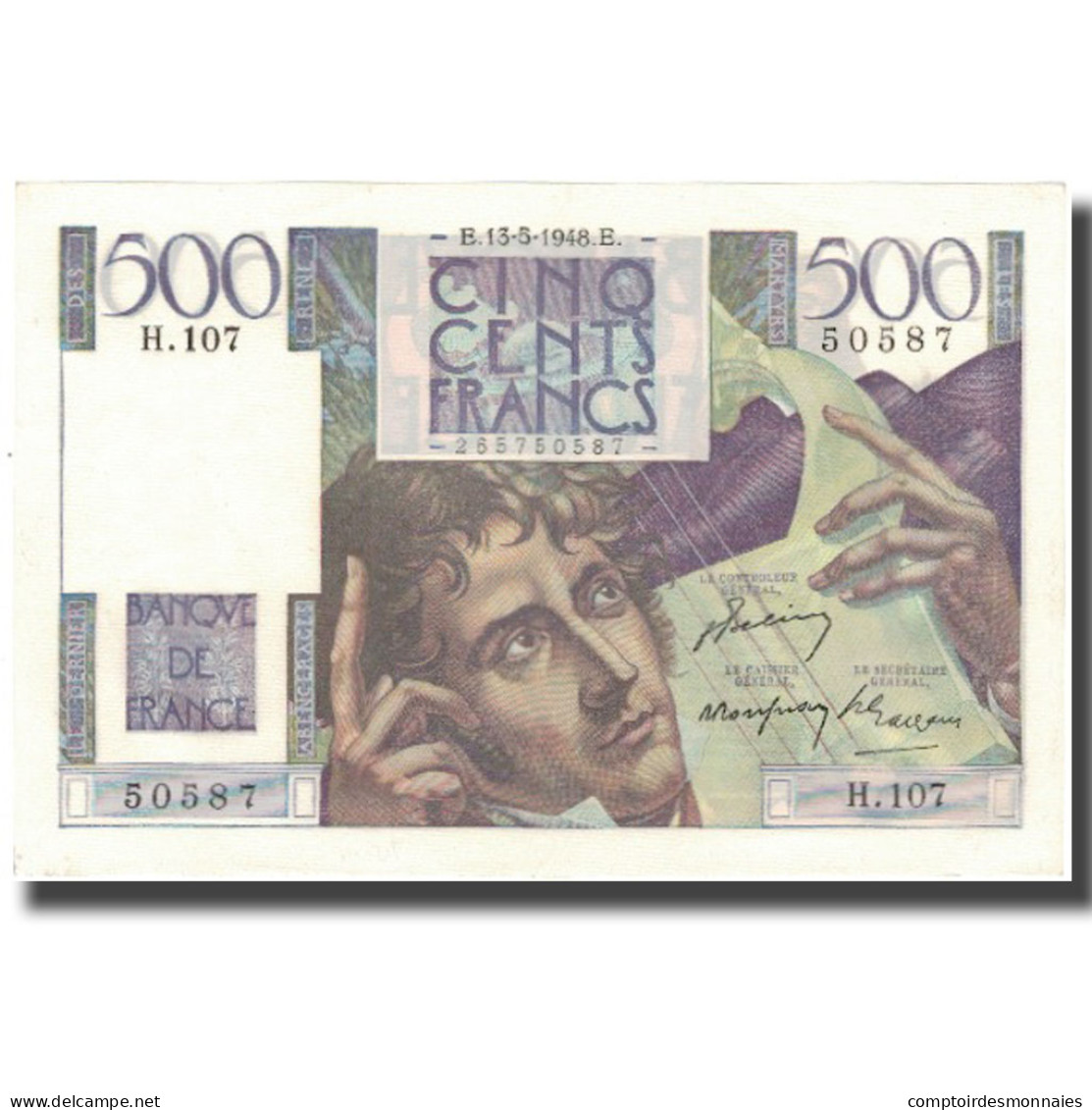 France, 500 Francs, Chateaubriand, 1948, 1948-05-13, SPL, Fayette:34.8, KM:129b - 500 F 1945-1953 ''Chateaubriand''