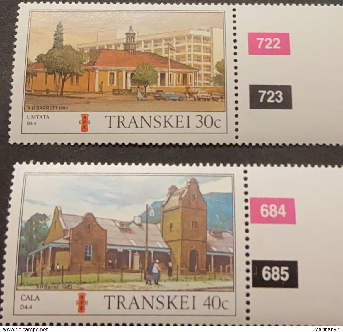 M) 1984, SOUTH AFRICA, TRANSKEI, TRANSKEI POST OFFICES, AH BARRETT, UMTATA, CALA - Transkei