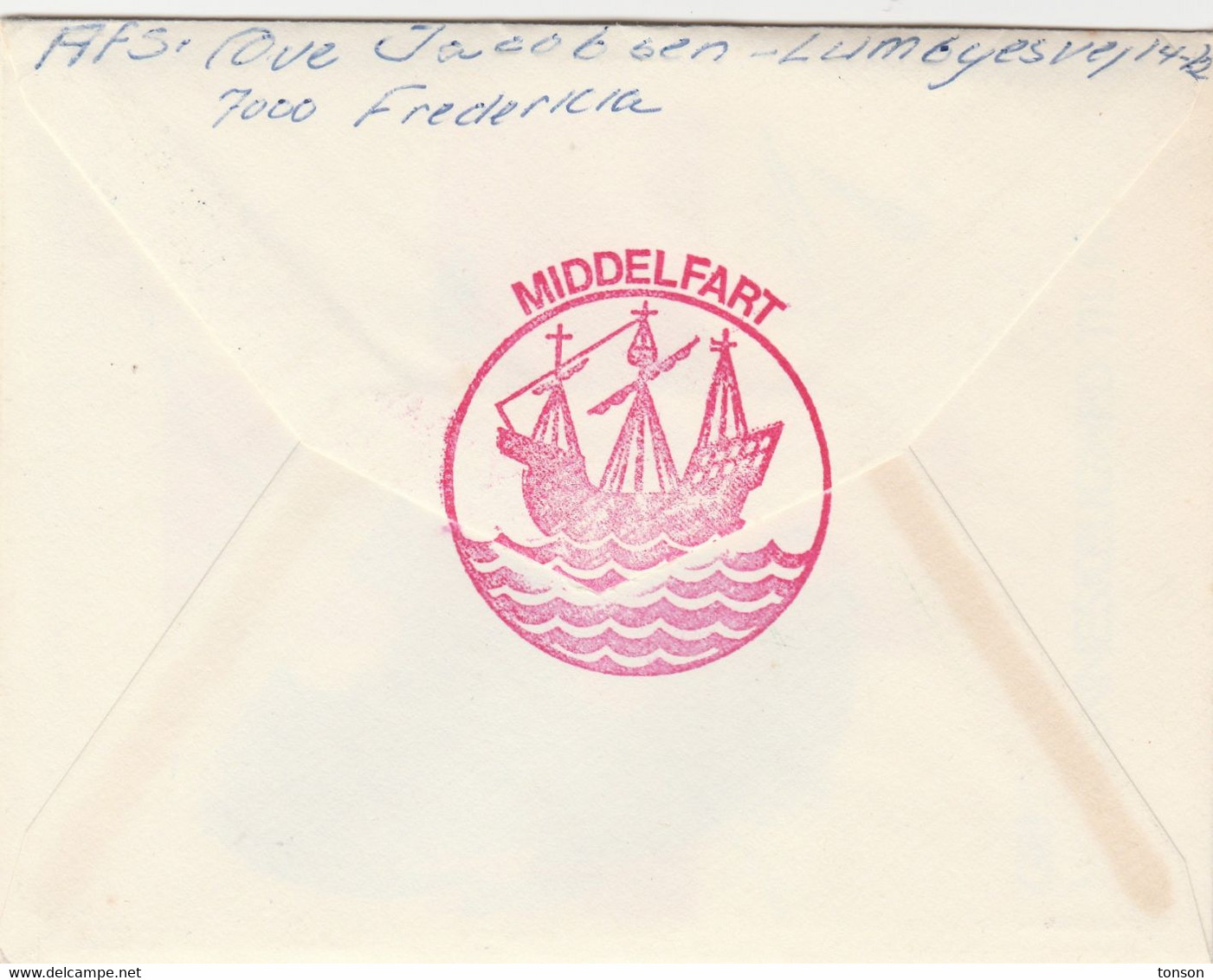 Denmark, Letter With 4 Block , Princess Margrethe, Prince Henri & Prince Frederik (baby), AFA Number DK 491, Red Cross. - Otros & Sin Clasificación