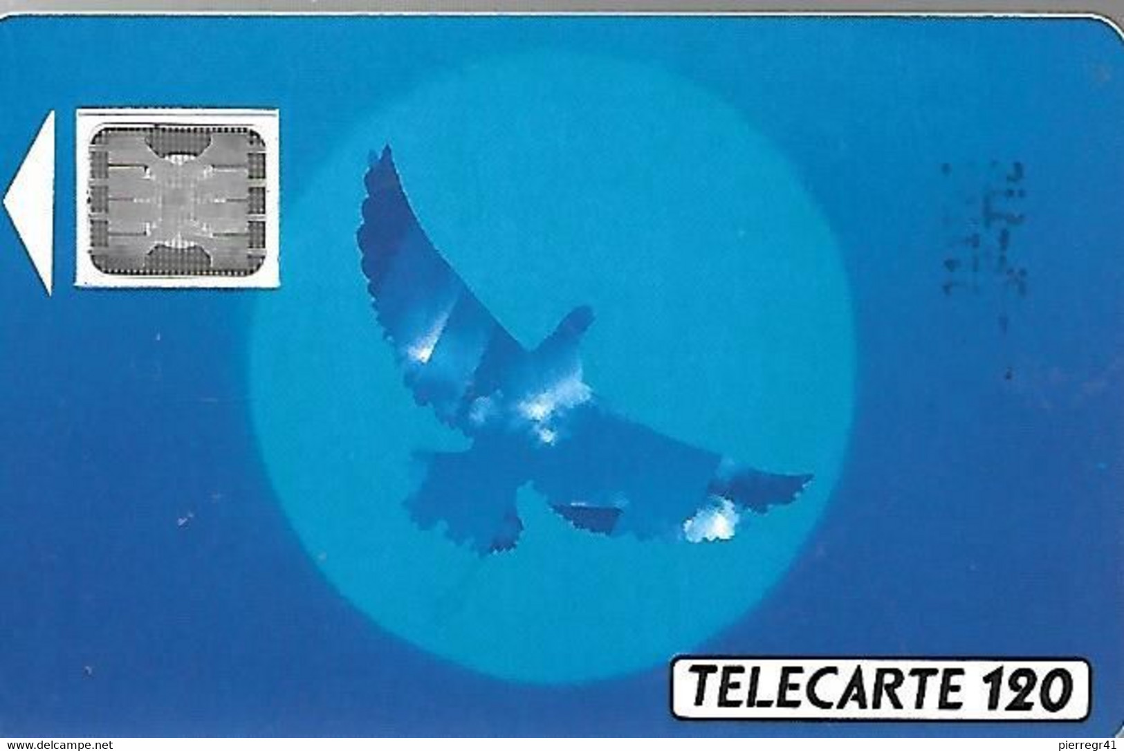 CARTE-PUBLIC-120U-12/90-F 135Ba-SC5-Trou 7-5 Impact-22642-L OISEAU BLEU--UTILISE-TBE- - 1990