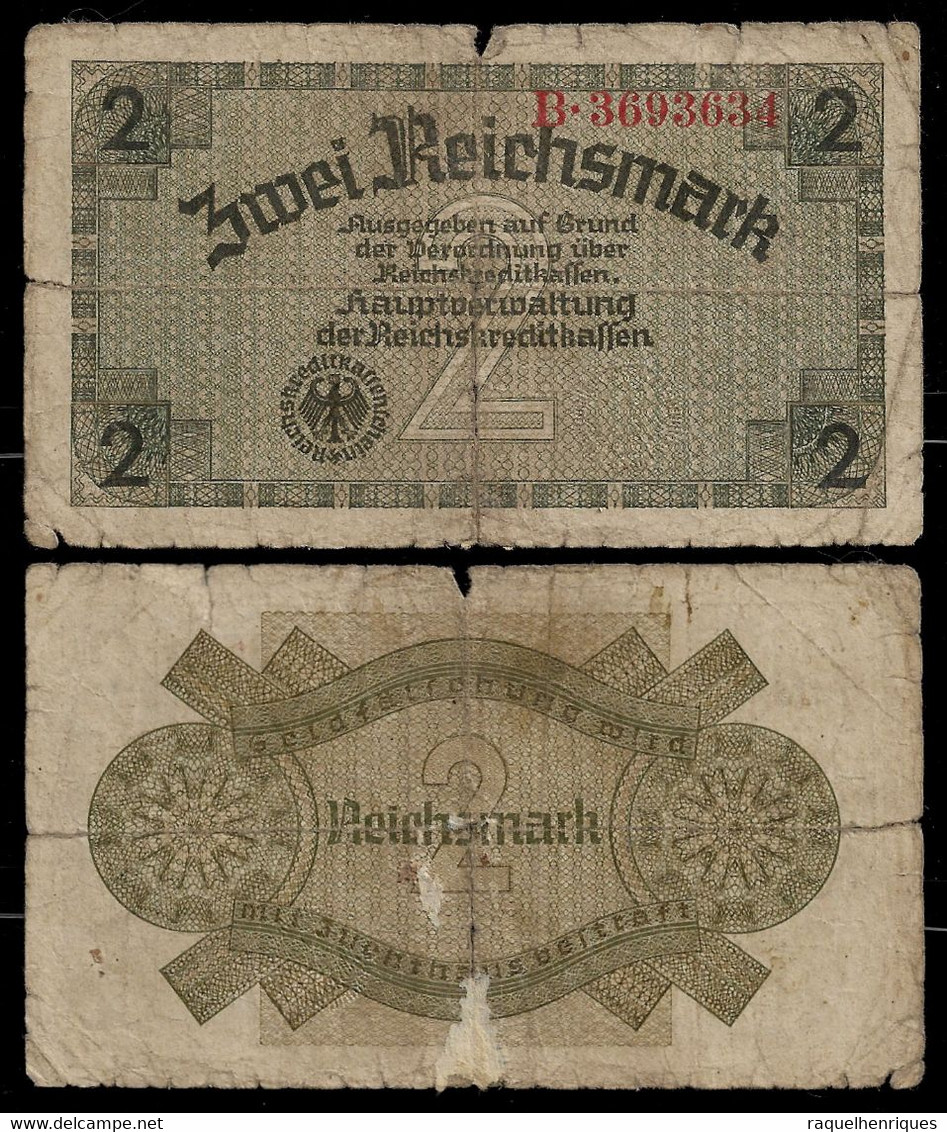 GERMANY BANKNOTE 2 REICHSMARK (1940-1945) THIRD REICH VG (NT#05) - Other & Unclassified