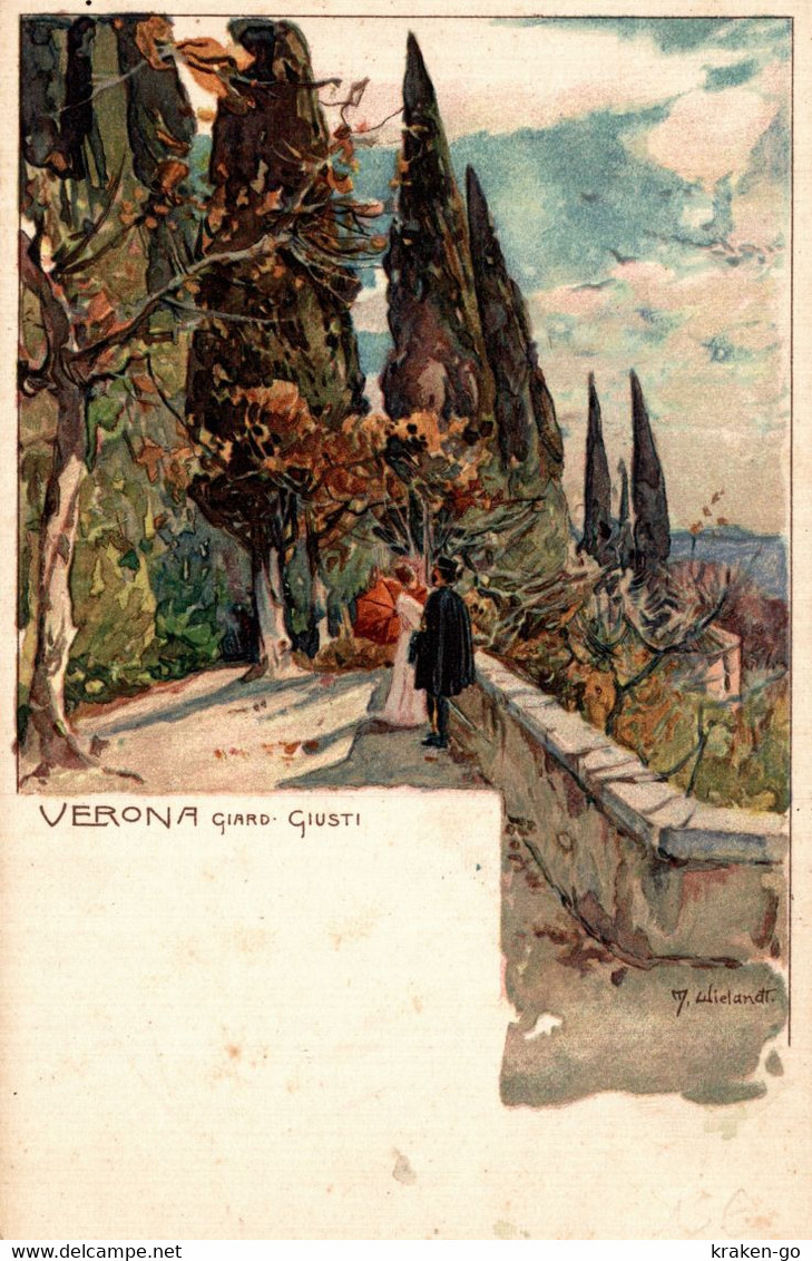 CPA M. WIELANDT - Verona Città - Giardini Giusti - VELTEN - NV - W026 - Wielandt, Manuel