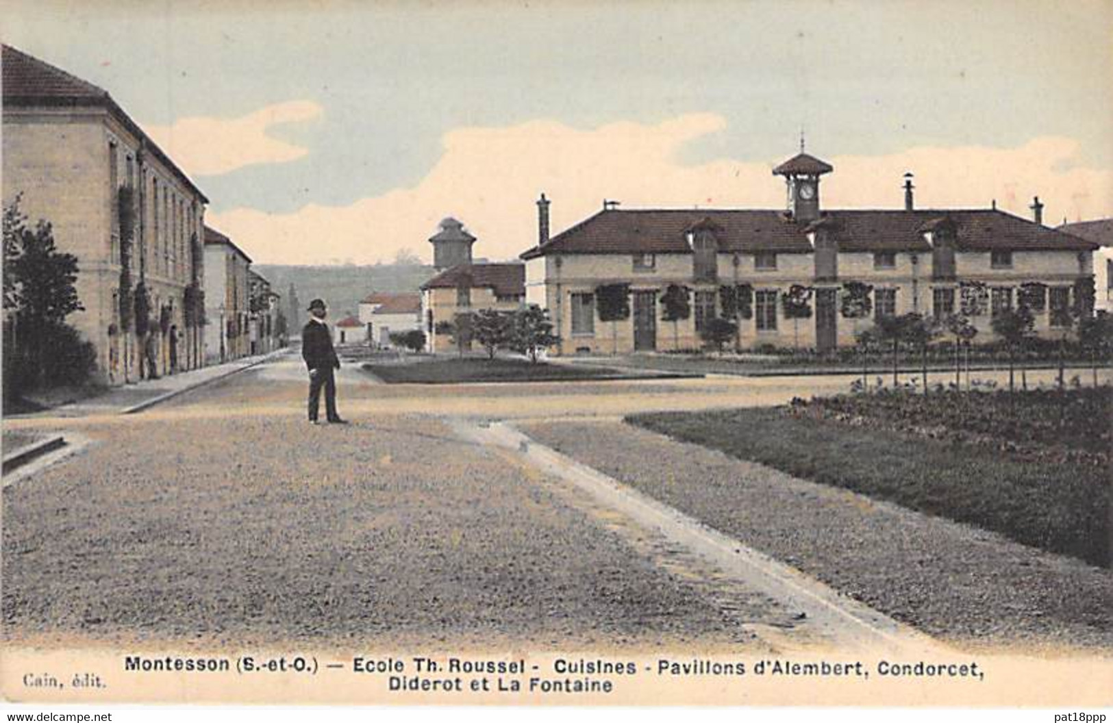 78 - MONTESSON Ecole Th. Roussel - Pavillon D'Alembert, Condorcet, Diderot, La Fontaine - Jolie CPA Colorisée - Yvelines - Montesson