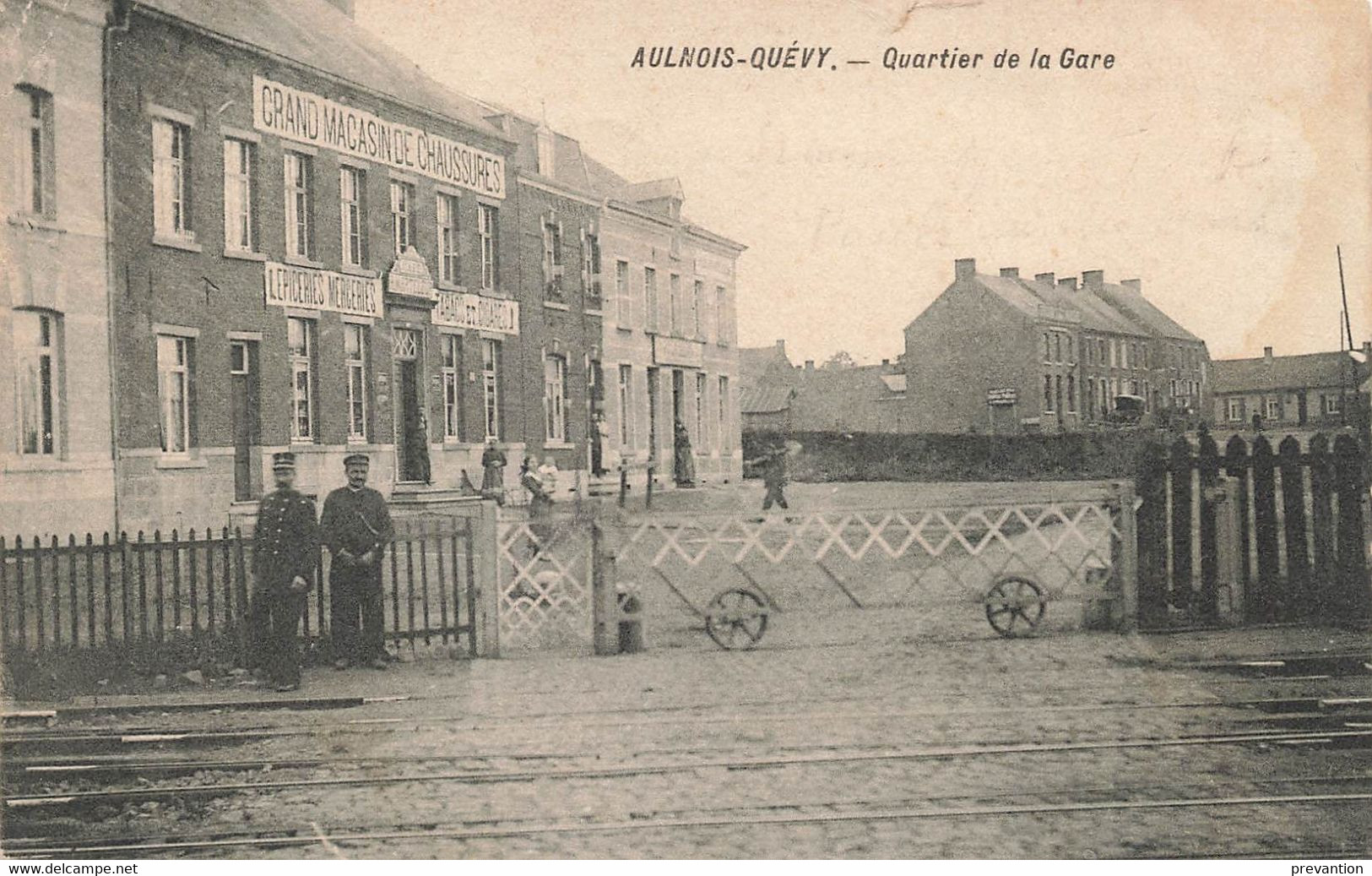 AULNOIS-QUEVY - Quartier De La Gare - (avec "Grand Magasin De Chaussures-Café R.Marteleur - Quevy
