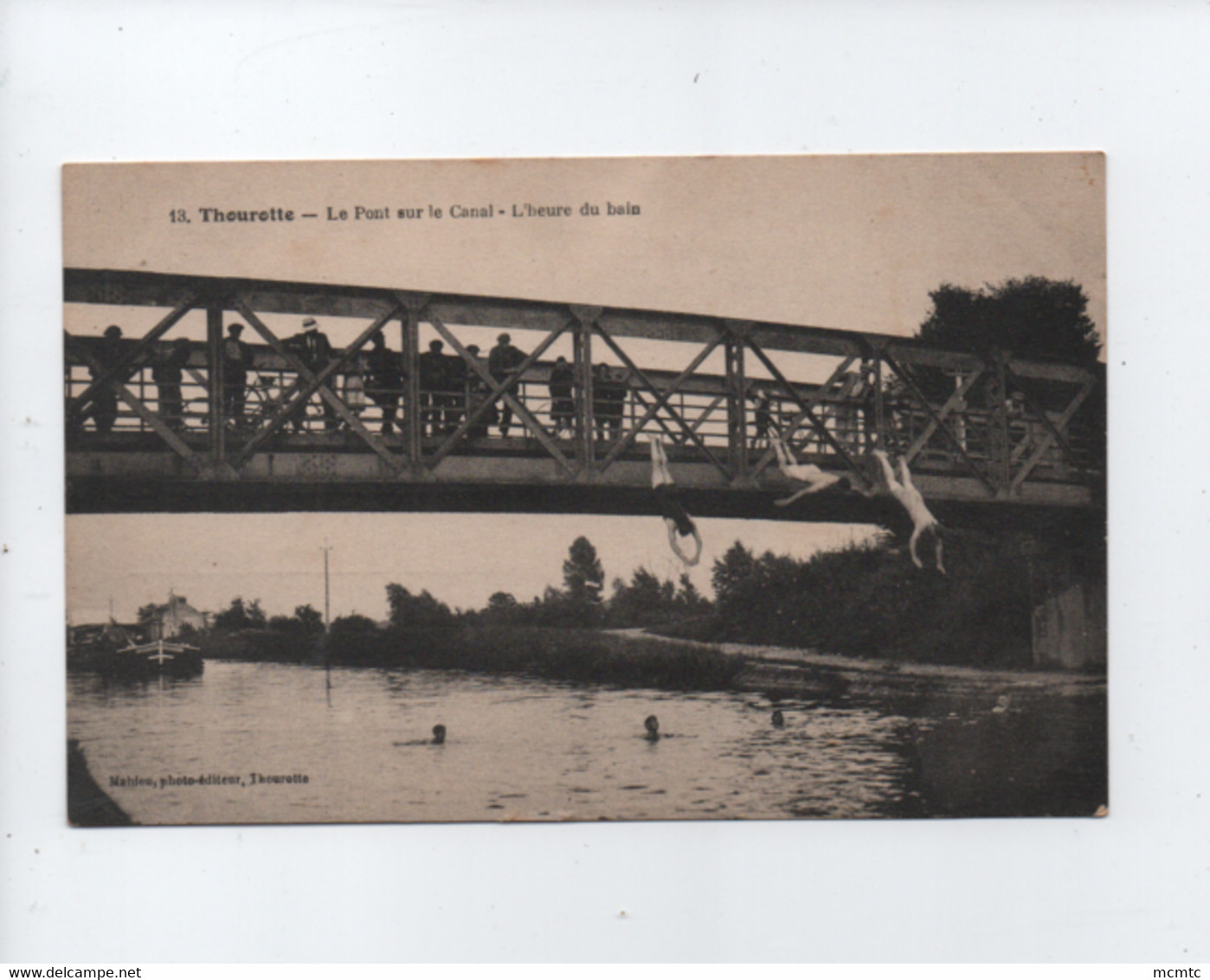 CPA -  Thourotte - Le Pont Sur Le Canal - L'Heure Du Bain - Thourotte