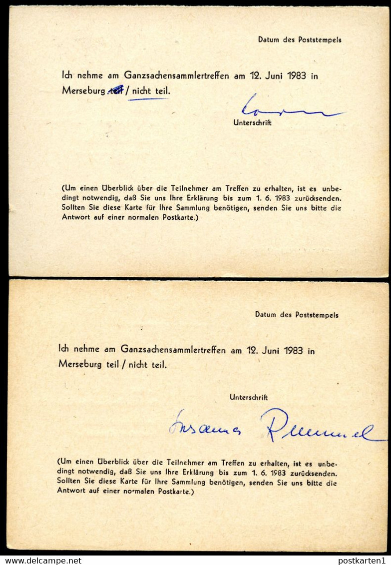 DDR P85A-1aA-83 C1-a 2 Antwort-Postkarten Zudruck AK GANZSACHEN KARL MARX  Gebraucht - Karl Marx