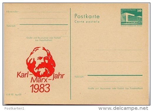 DDR P84-8-83 C19 Postkarte Zudruck KARL-MARX-JAHR DRESDEN 1983 - Privé Postkaarten - Ongebruikt