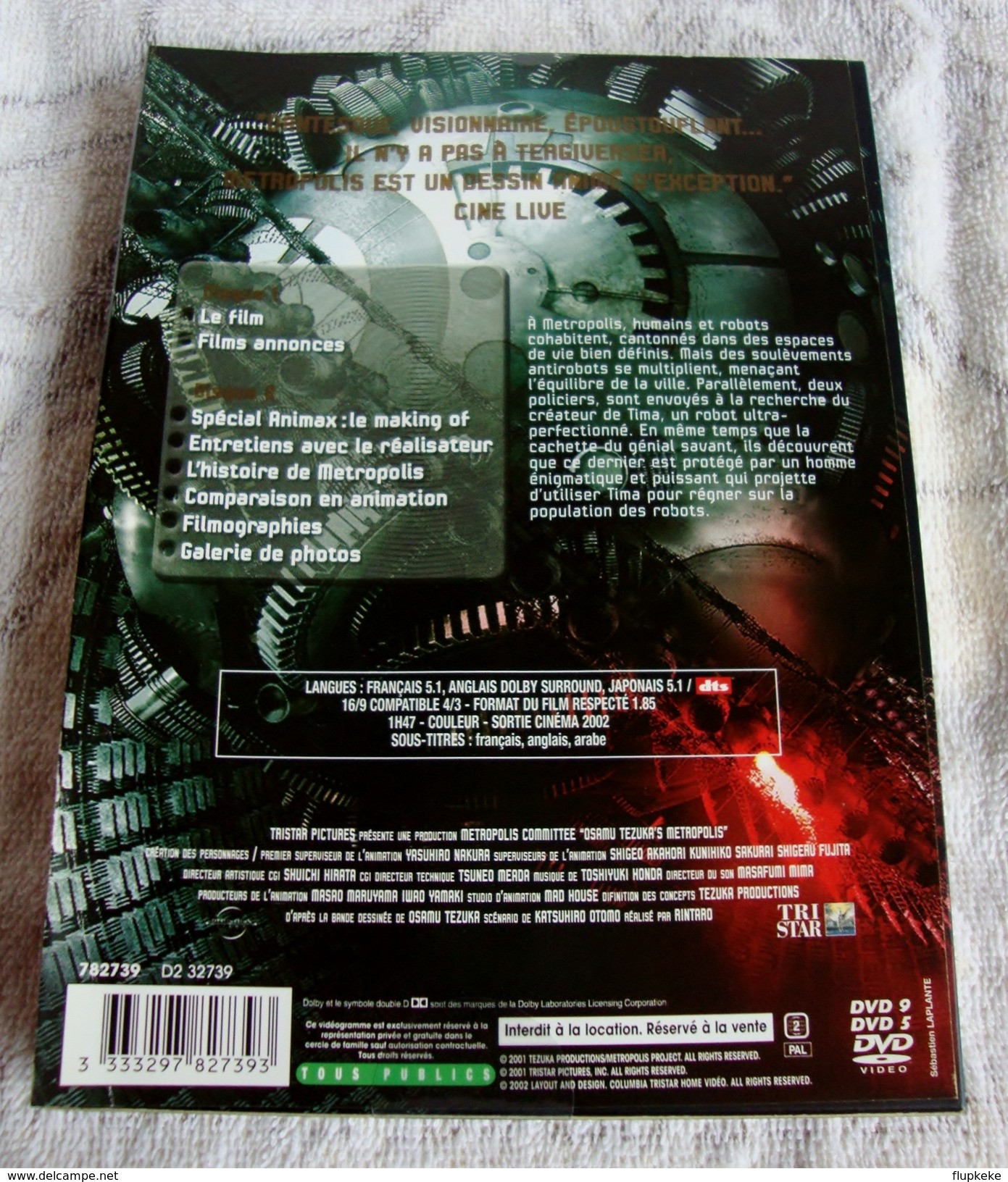 Dvd Zone 2 Metropolis (2001) 2 DVD Édition Spéciale Collector Vf+Vostfr - Manga