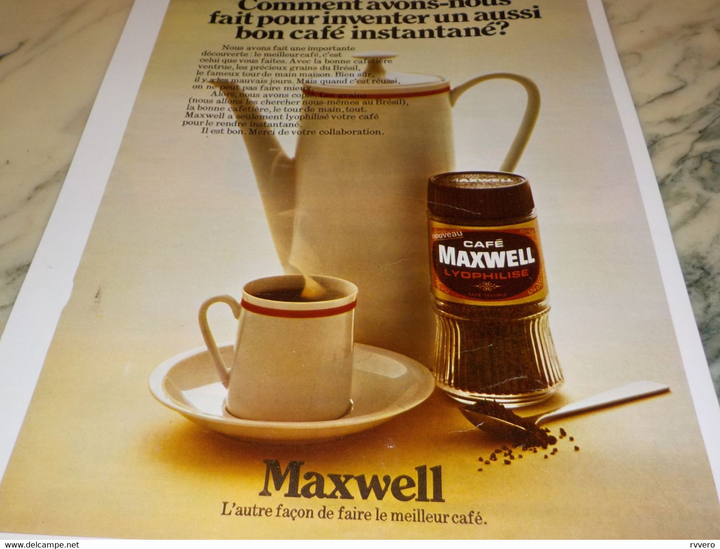 ANCIENNE PUBLICITE L AUTRE FACON DE FAIRE LE CAFE MAXWELL 1970 - Afiches