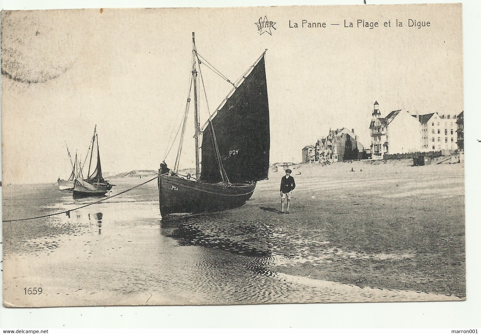 De Panne - La Plage Et La Dique - Vissersboot  - Verzonden - De Panne