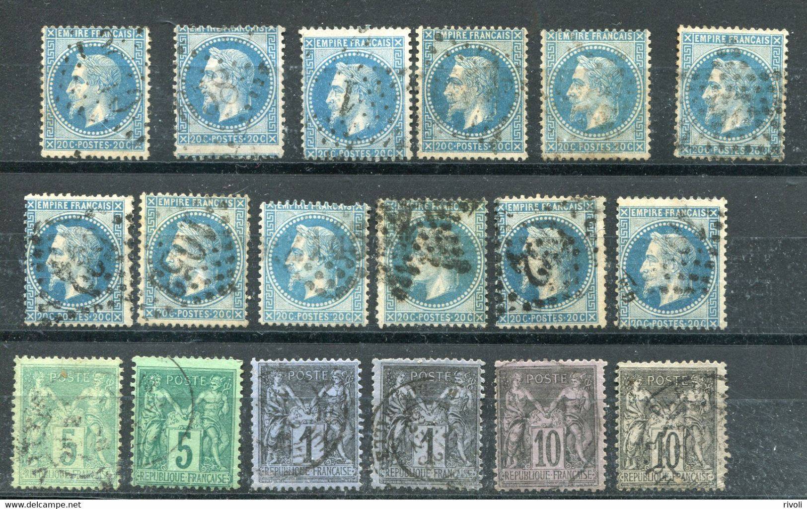 FRANCE - LOT DE 18 CLASSIQUE POUR ETUDES COTE 33E - 1863-1870 Napoleon III With Laurels