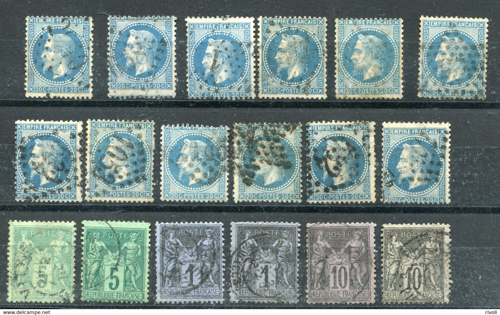 FRANCE - LOT DE 18 CLASSIQUE POUR ETUDES COTE 33E - 1863-1870 Napoleone III Con Gli Allori