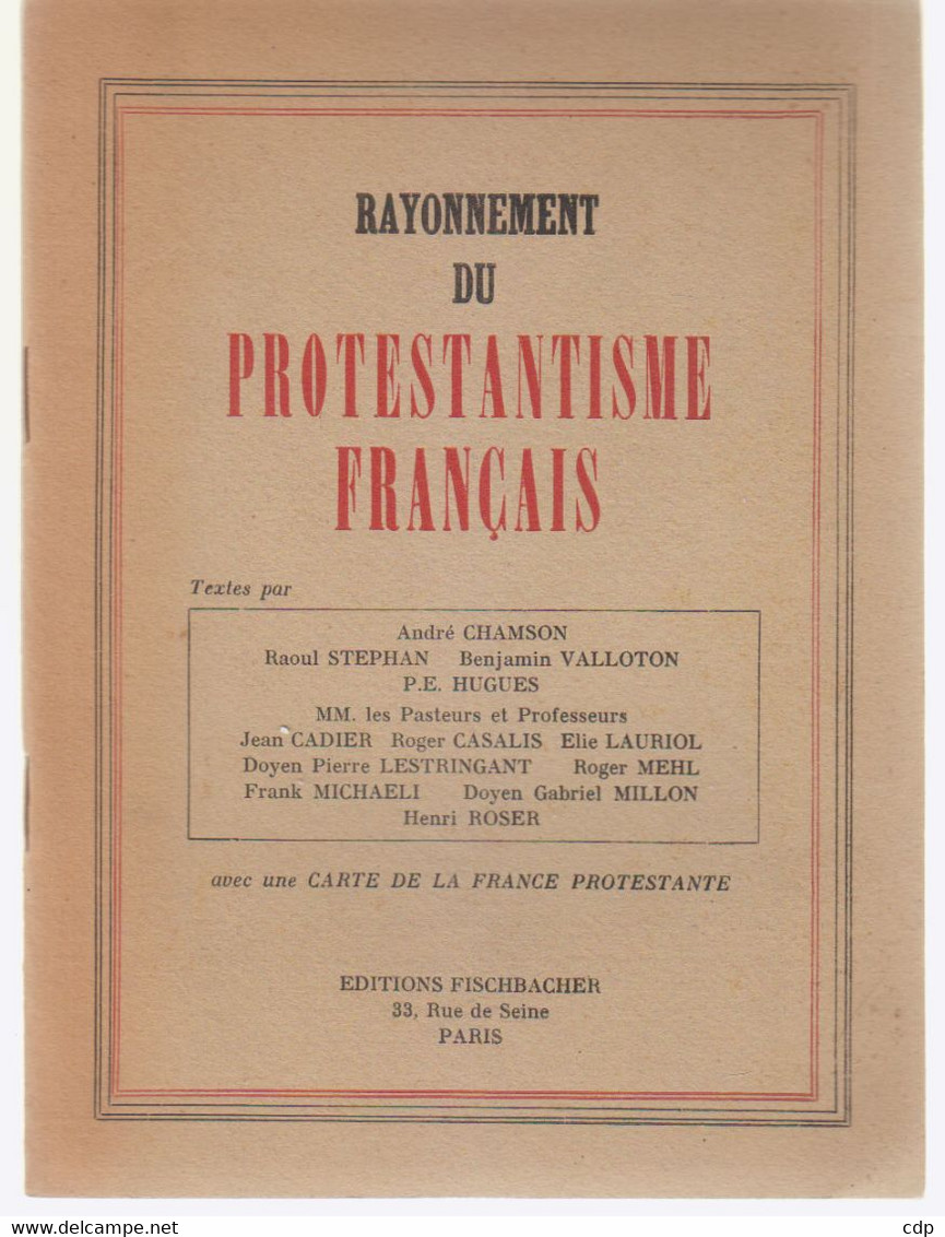 Rayonnement Du Protestantisme Français   1957 - Godsdienst