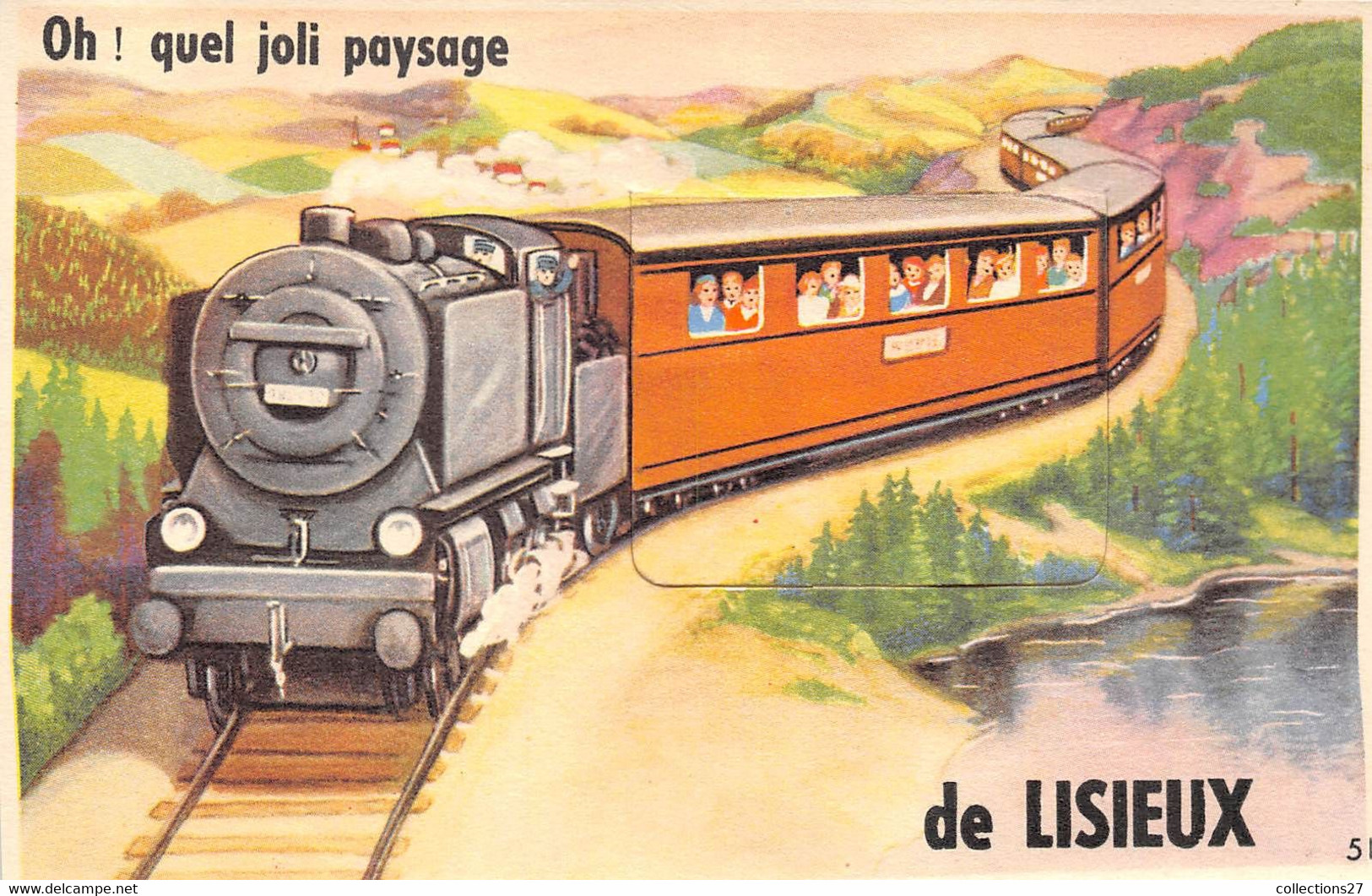 14-LISIEUX-CARTE A SYSTEME DEPLIANTE- OH ! QUE JOLI PAYSAGE DE LISIEUX - Lisieux