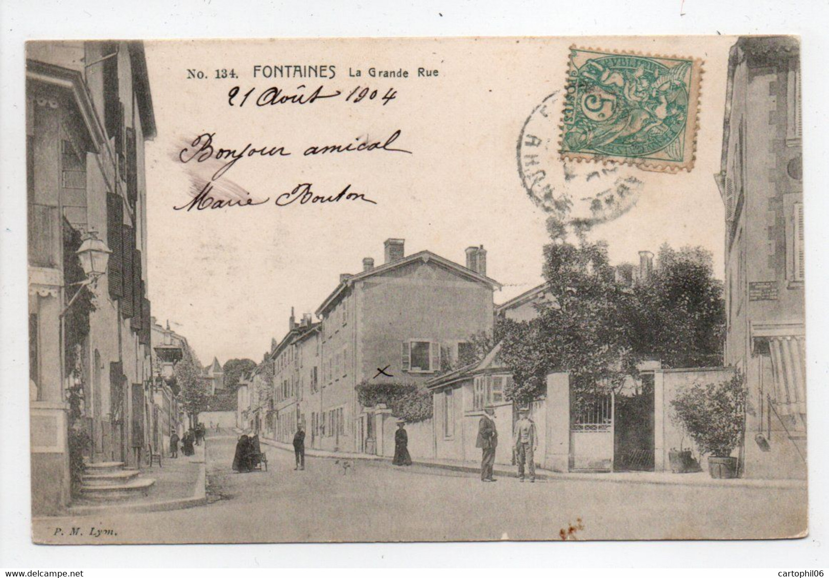 - CPA FONTAINES-SUR-SAONE (69) - La Grande Rue 1904 - Edition P. M. 134 - - Sonstige & Ohne Zuordnung