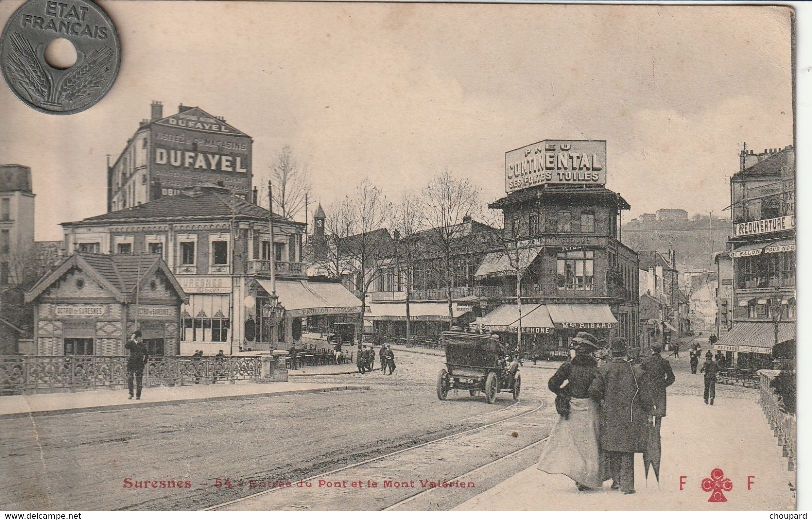 92 - Carte Postale Ancienne De  Suresnes    Entrée Du Pont   Et Du Mont Valérien  Animée - Suresnes