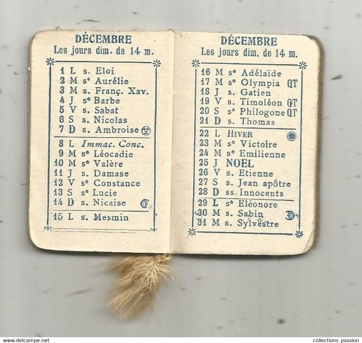 Calendrier ,petit Almanach Pour 1919 ,32 Pages, 50 X 35 Mm , 6 Scans - Tamaño Pequeño : 1901-20