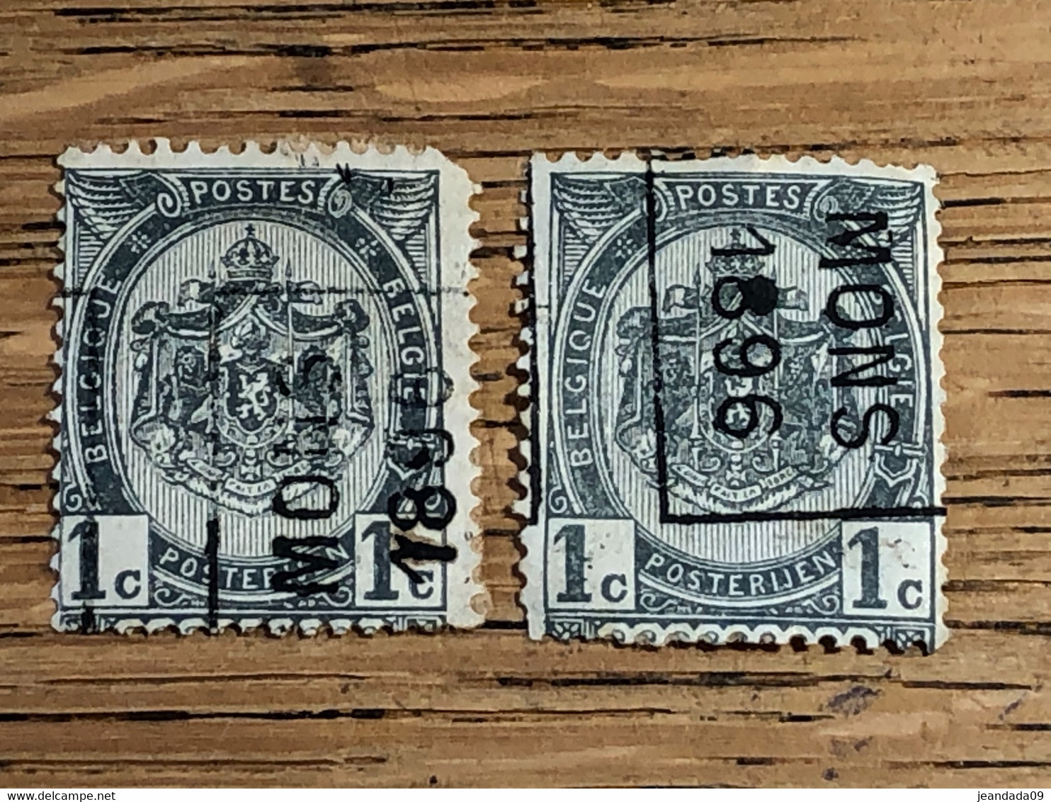 Lot N°56 A Et B Mons 1896 Sans Bandelette Cote 500FB/2 Une Dent De Coin Manquante - Roller Precancels 1894-99