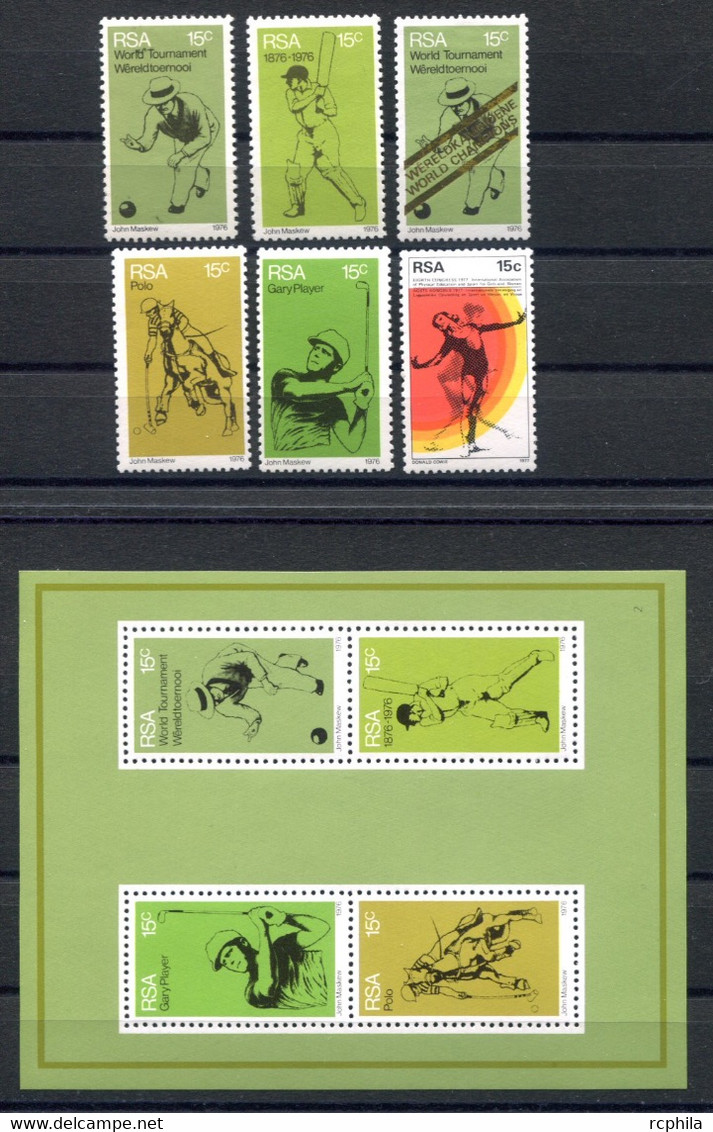 RC 20867 AFRIQUE DU SUD COTE 11,25€ SPORT BOWLING CRICKET POLO GOLF + EDUCATION PHYSIQUE NEUF ** MNH - Unused Stamps