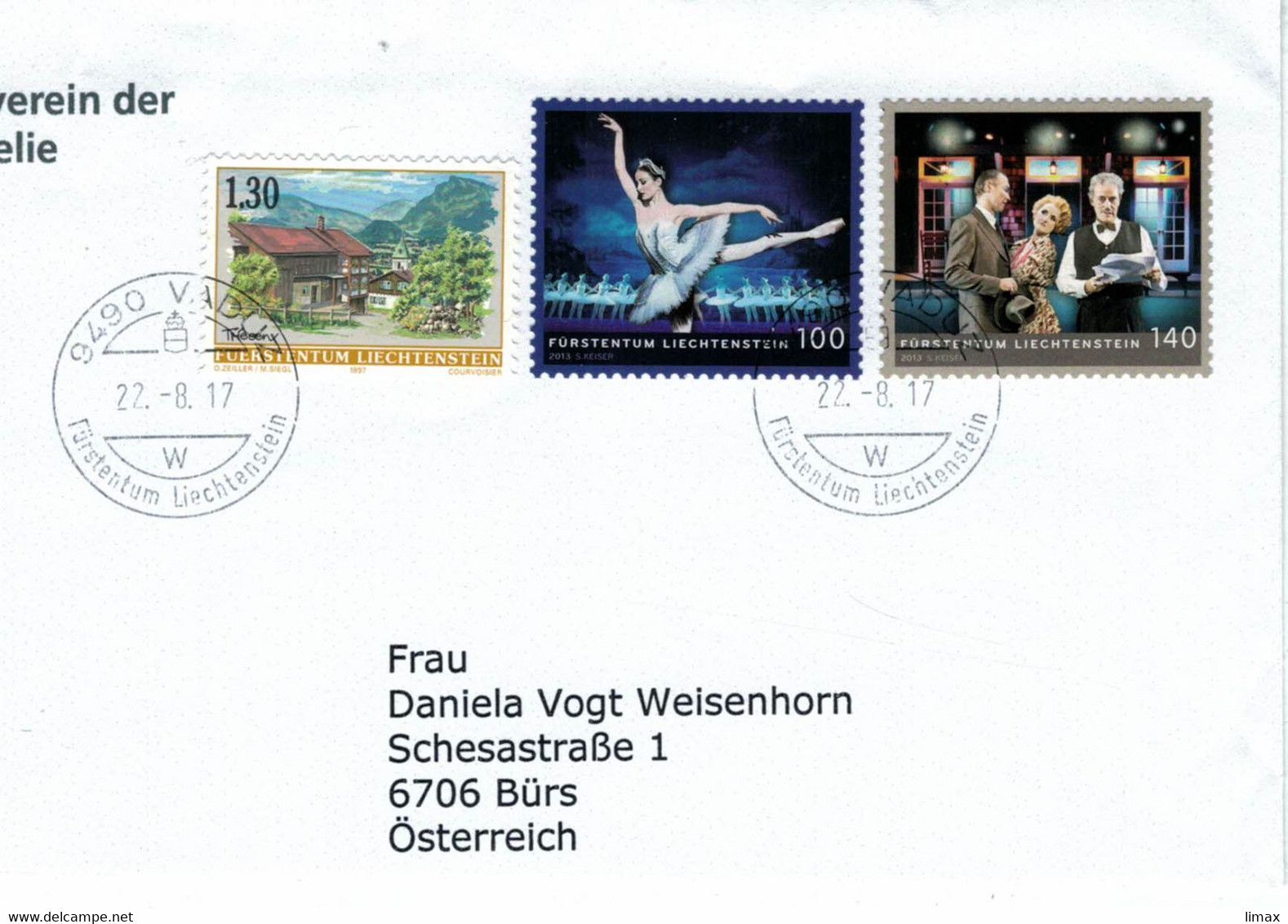 Vaduz Triesen Ballett Theater - Storia Postale