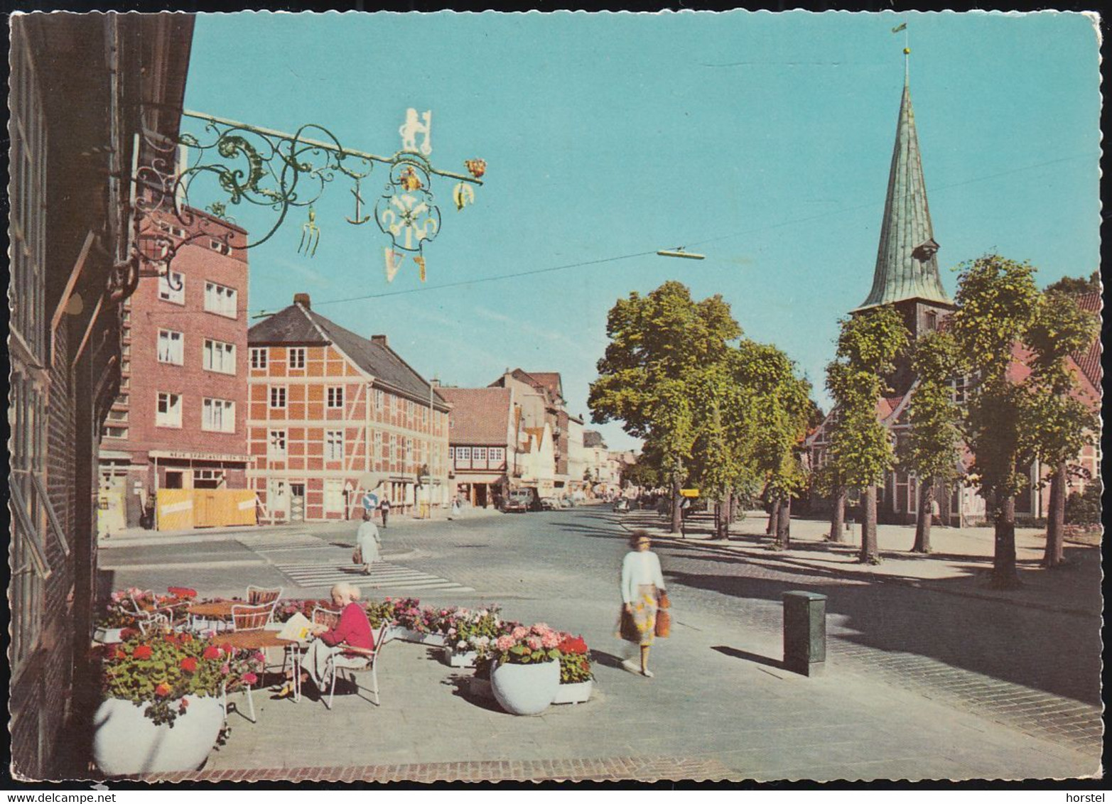 D-21029 Hamburg - Bergedorf - Alte Straßenansicht - Kirche - Cars - VW Käfer - LKW - Bergedorf