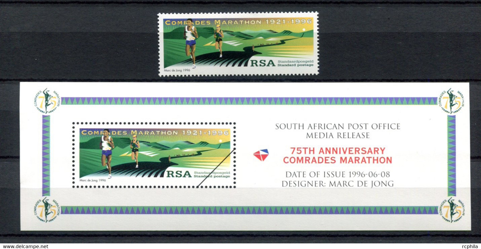 RC 20873 AFRIQUE DU SUD N° 905 SPORT COMRADES MARATHON BLOC NON DENTELÉ NEUF ** MNH - Ongebruikt