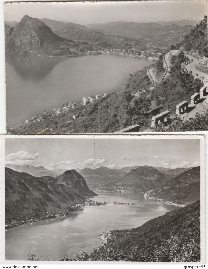 LUGANO MONTE BRE MONTE S SALVATORE MONTE ROSA PONTE DI MELIDE 1954 LOT 3 CARTES - Melide