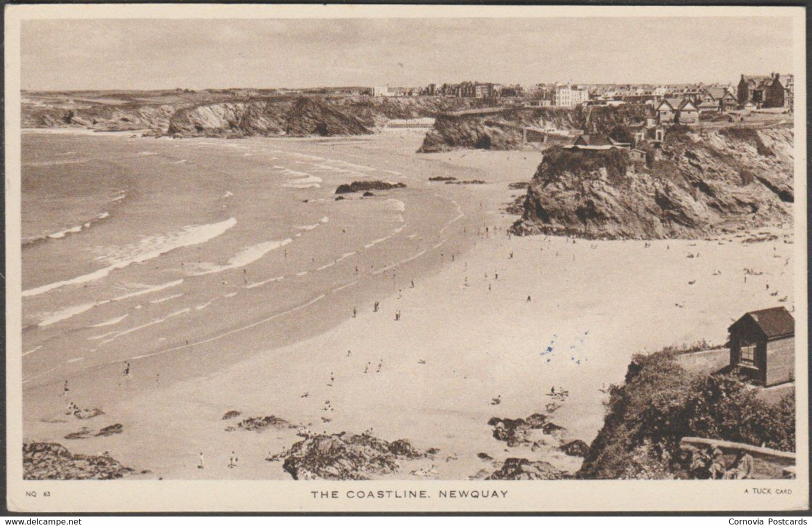 The Coastline, Newquay, Cornwall, C.1936 - Tuck's Postcard - Newquay