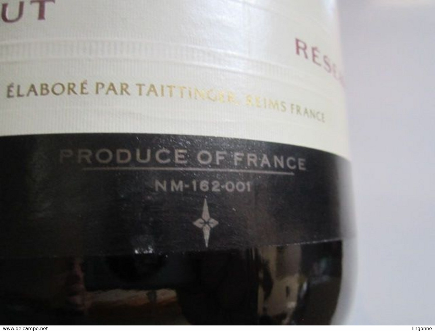 CHAMPAGNE TAITTINGER REIMS RESERVE 3 Litres Jéroboam de Champagne Factice VIDE non ouverte. Poids 3037 Grammes
