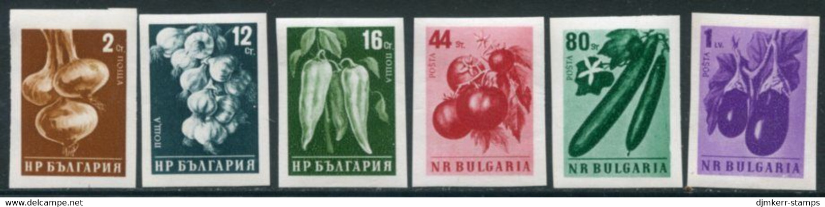 BULGARIA 1958 Vegetables Imperforate MNH / **.  Michel 1079-84B - Nuovi