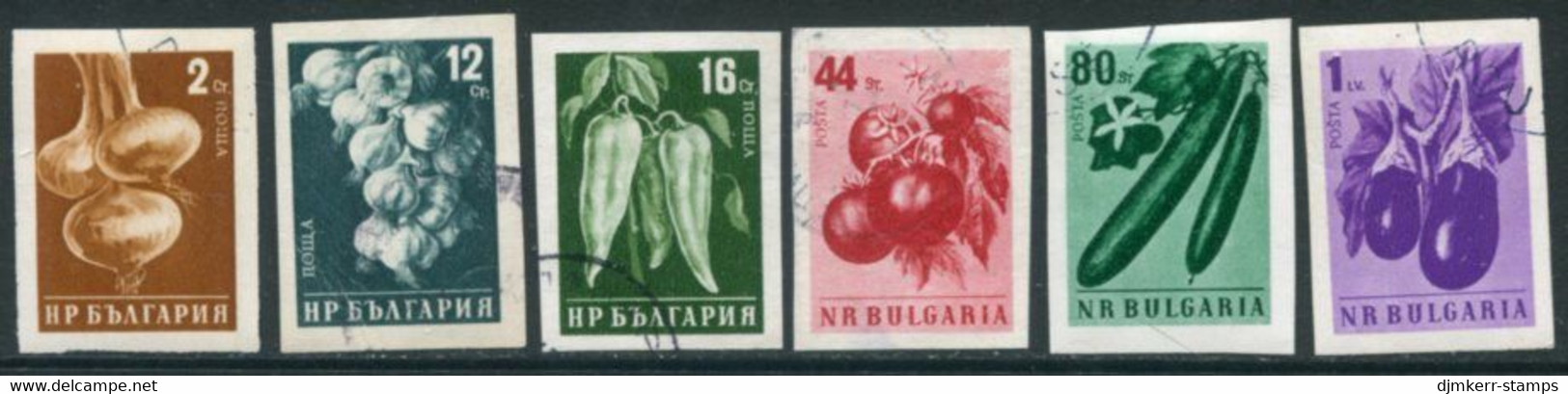 BULGARIA 1958 Vegetables Imperforate Used.  Michel 1079-84B - Oblitérés