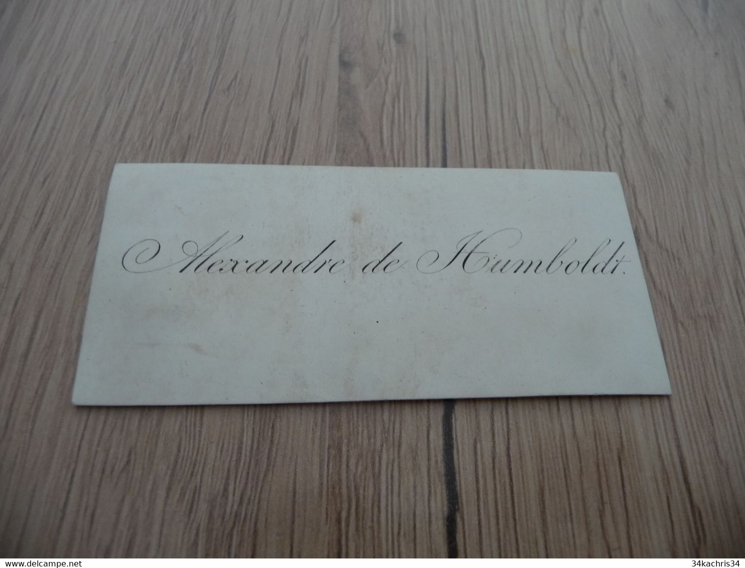 Carte De Visite XVIII ème En L'état Alexandre De Humboldt - Cartes De Visite