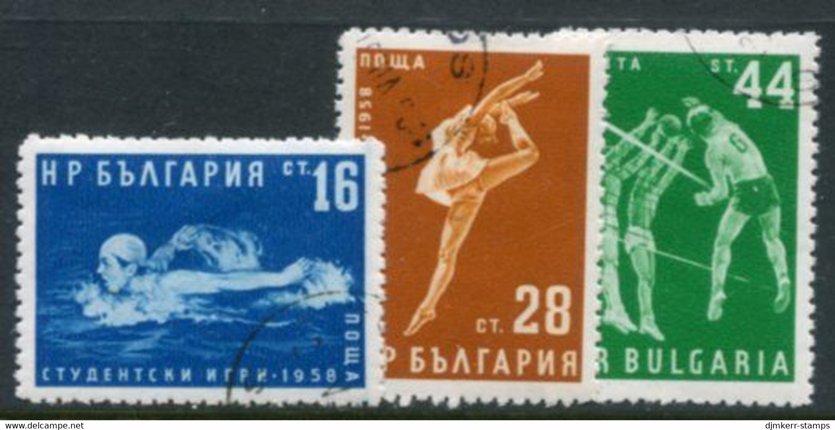 BULGARIA 1958 Student Sports Used.  Michel 1076-78 - Usados