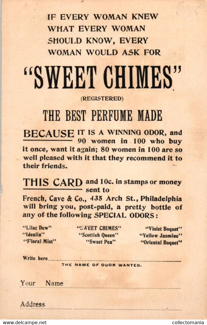 3 Chromos, Dimension Of  Postcard, Sweet Chimes Best Perfume Made , Children With Newspapers Parfum Perfuma - Antiguas (hasta 1960)