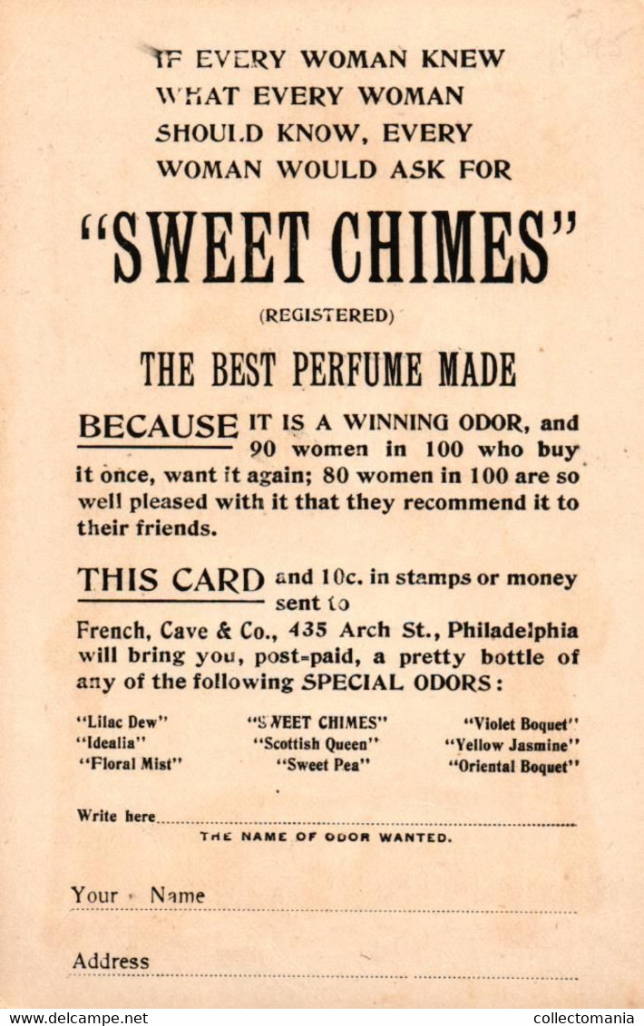 3 Chromos, Dimension Of  Postcard, Sweet Chimes Best Perfume Made , Children With Newspapers Parfum Perfuma - Antiguas (hasta 1960)