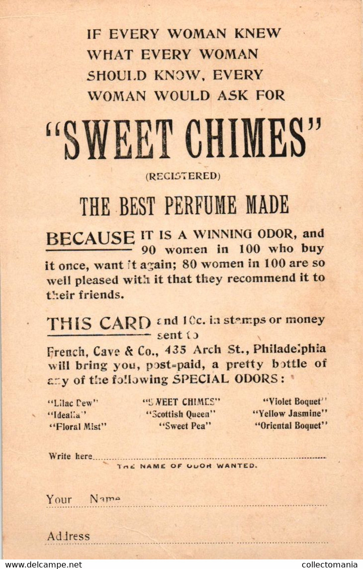 3 Chromos, Dimension Of  Postcard, Sweet Chimes Best Perfume Made , Children With Newspapers Parfum Perfuma - Oud (tot 1960)