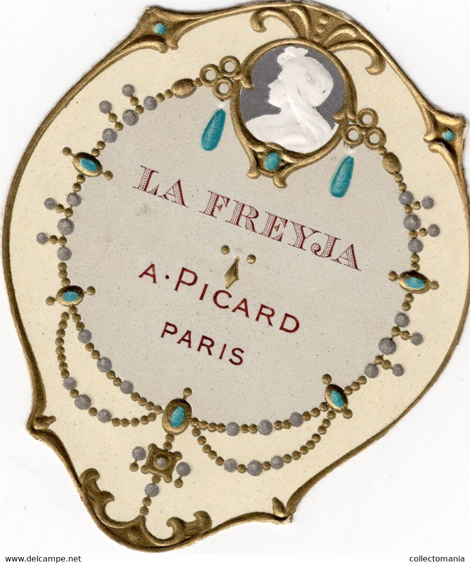 3 Etiquettes Picard Parfumeur Paris   Brise Amoureuse   Bouquet De Pierrot  La Freya  Art Nouveau - Profumeria Antica (fino Al 1960)