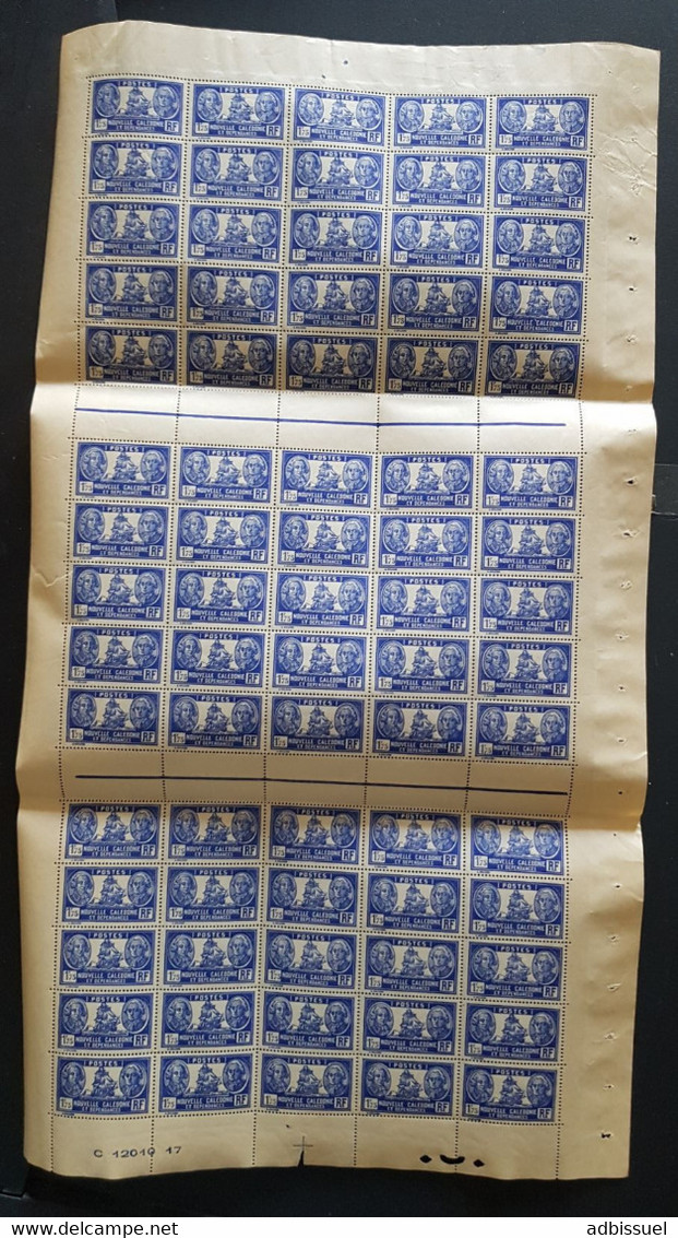 RARE FEUILLE COMPLETE COTE 225 € De 75 Ex. Du N° 156B 1,75 Fr Outremer NEUFS SANS CHARNIERE ** (MNH) Voir Description - Unused Stamps